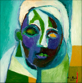 GLAMOROUS+LADY,+oil+on+canvas,+24&rdquo;X24&rdquo;