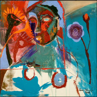 HEY,+MY+EYES+ARE+UP+HERE!+oil+on+canvas,+24&rdquo;X24&rdquo;