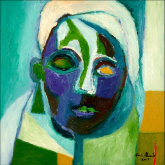 GLAMOROUS+LADY,+oil+on+canvas,+24&rdquo;X24&rdquo;